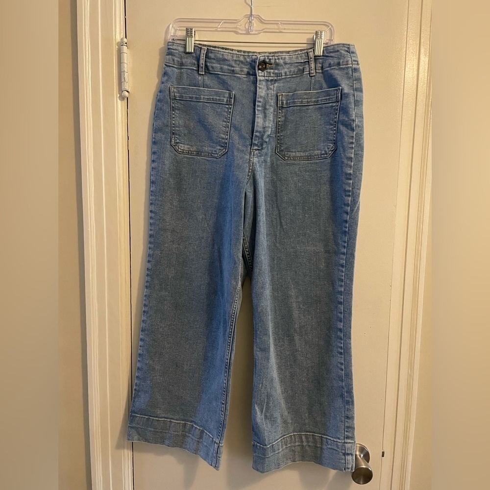 Bagatelle Wide Leg Crop Jean Light Wash Size 31